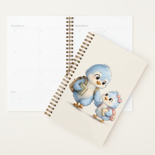 Little Blue Bird Daily Planner Notebook