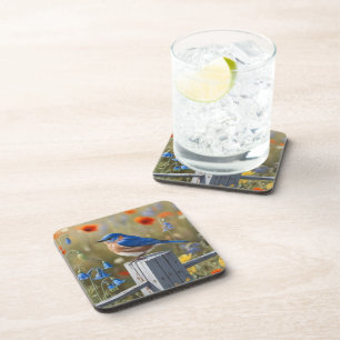 Little Blue Bird Hard plastic coaster