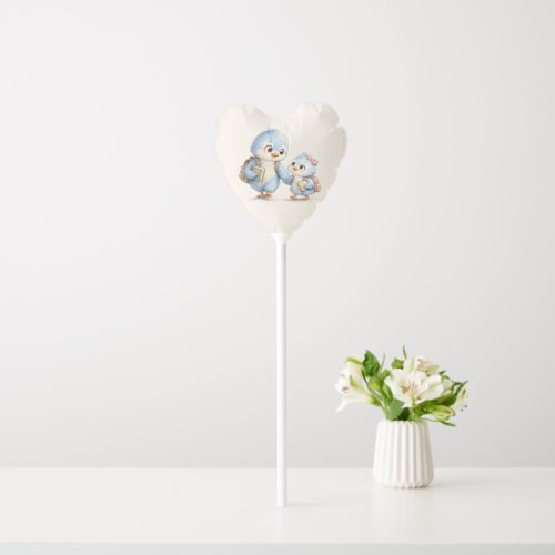 Little Blue Bird Siblings Heart Balloon Decor