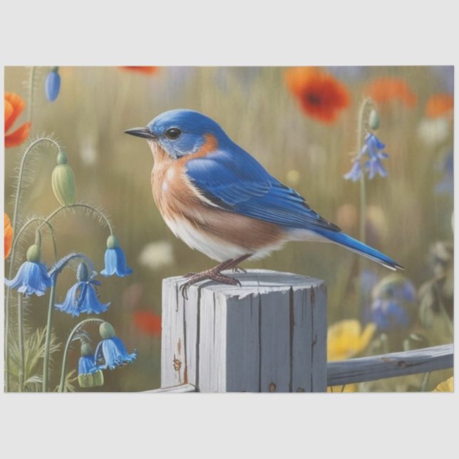 Little Blue Bird Tissue Paper (Front)