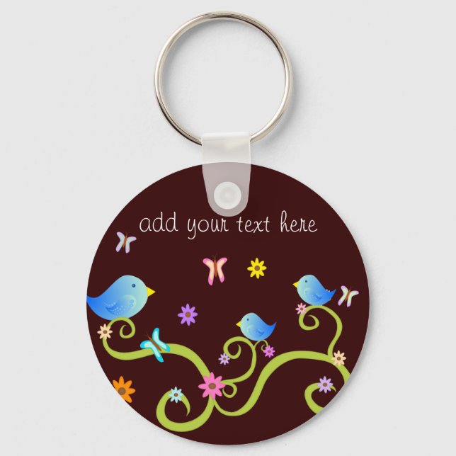 Little Blue Birdies Keychain (Front)