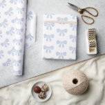 Little Blue Bow Baby Shower Boy Birthday  Wrapping Paper<br><div class="desc">Little bow Baby boy,  Birthday,  Baby shower party wrapping paper.</div>