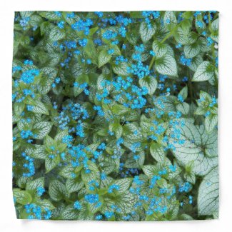 Little Blue Brunnera Flowers Floral Bandana
