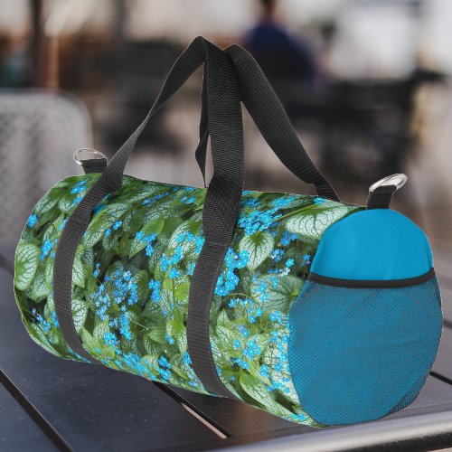 Little Blue Brunnera Flowers Floral Duffle Bag