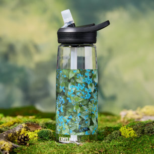 Little Blue Brunnera Flowers Floral Water Bottle