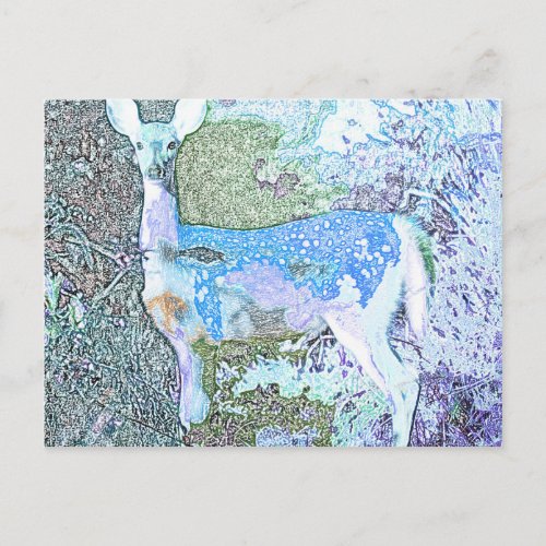 Little Blue Deer Postcard