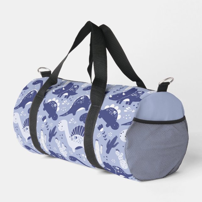 Little Blue Dinosaurs  Duffle Bag (Right Corner)