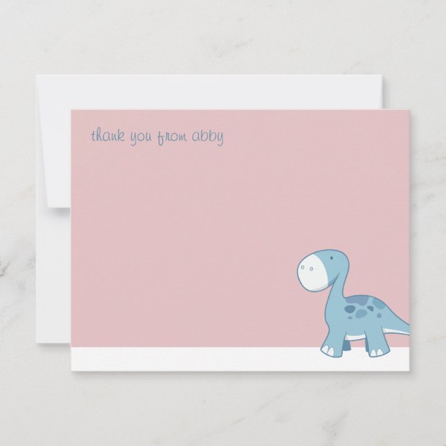Little Blue Diplodocus | Flat Thank You Note Cards (Front)