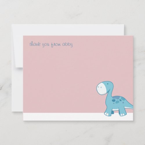 Little Blue Diplodocus | Flat Thank You Note Cards Custom Announcement