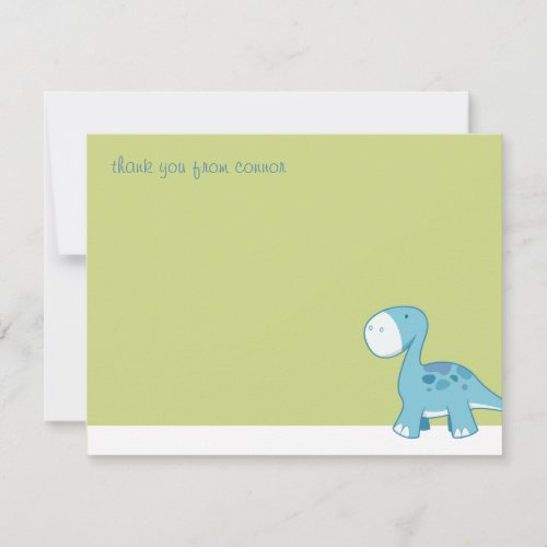 Little Blue Diplodocus  Flat Thank You Note Cards