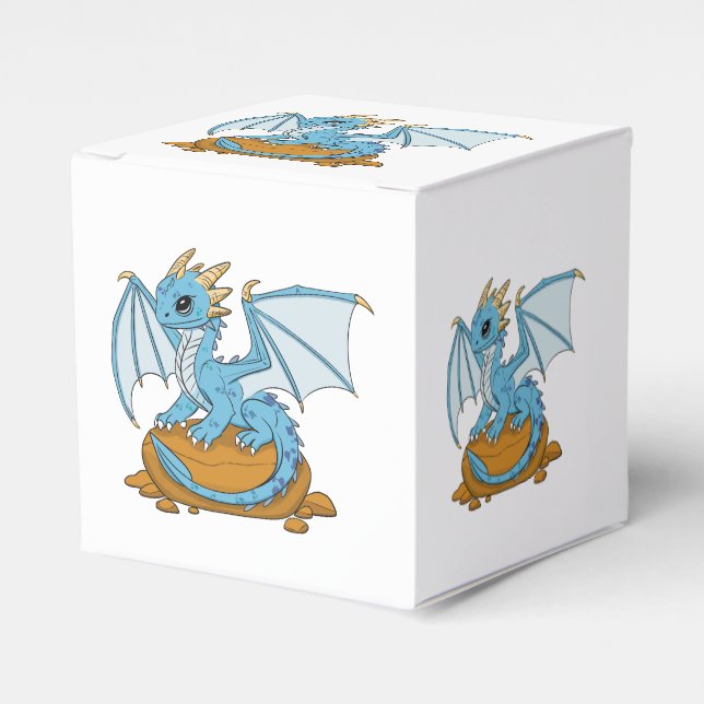 Little Blue Dragon Favor Boxes (Front Side)