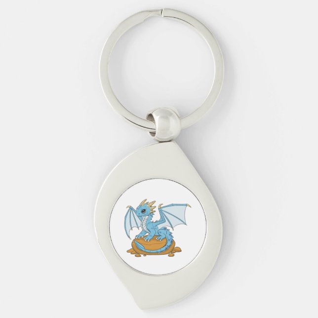 Little Blue Dragon Keychain (Front)
