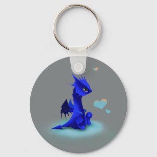 Little blue dragon of love keychain