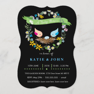 Little Blue Egg Boy Baby Shower Invitation