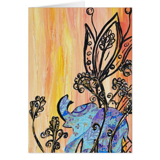 Little Blue Elephant Card (Front)