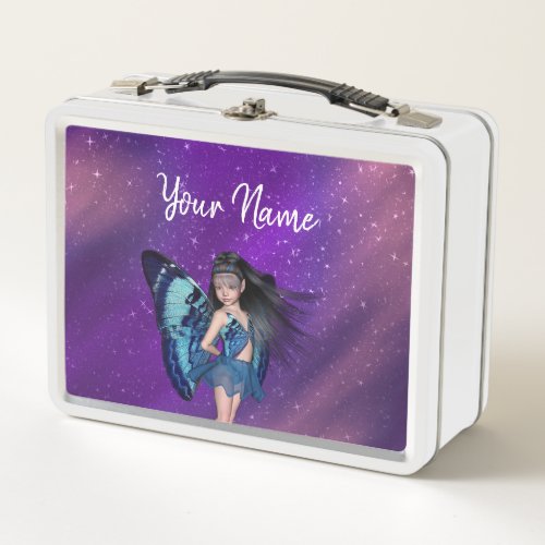 Little Blue Fairy Girl Metal Lunch Box