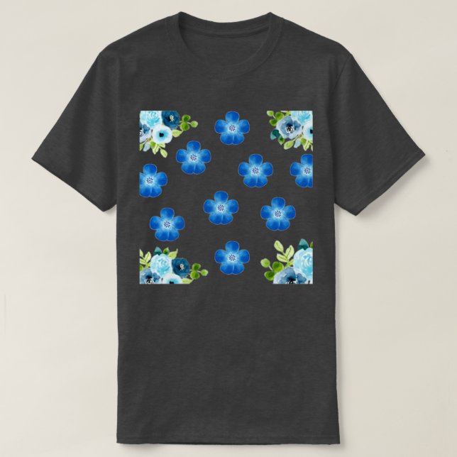 Little Blue Flowers T-Shirt (Design Front)