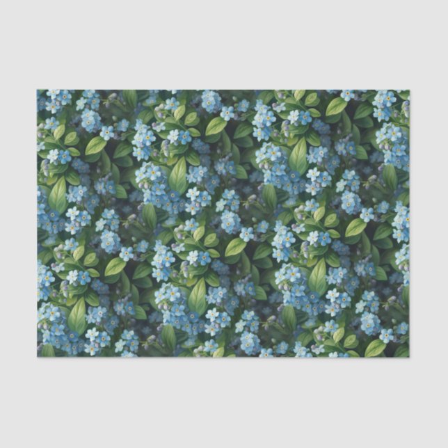 Little Blue Flowers Tissue Paper (Front)