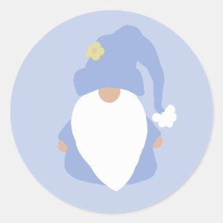 Little Blue Gnome Classic Round Sticker