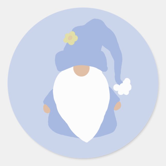 Little Blue Gnome Classic Round Sticker (Front)