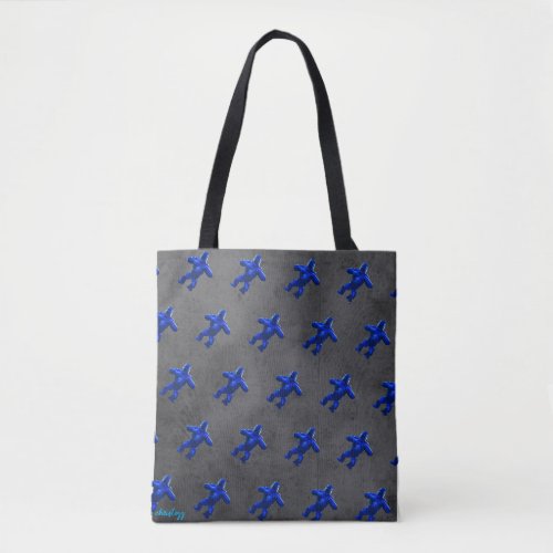 Little Blue Gorilla  Grey Tote Bag