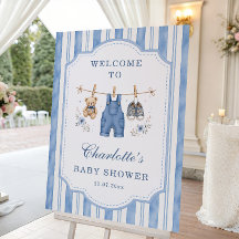 Little Blue Jean Baby Boy Shower Welcome Sign