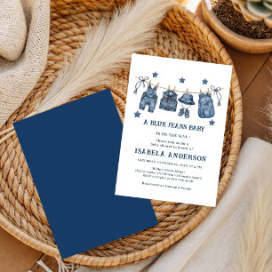 Little Blue Jean Is On The Way, Denim Baby Shower, Invitation