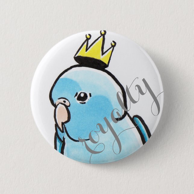 Little Blue King Pinback Button (Front)