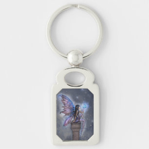 Little Blue Moon Fairy Fantasy Art Keychain