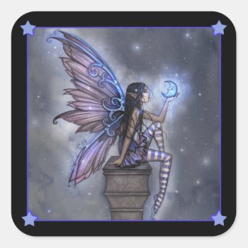 Little Blue Moon Fairy Stickers by robmolily at Zazzle
