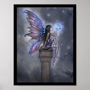 Little Blue Moon Fantasy Fairy Poster