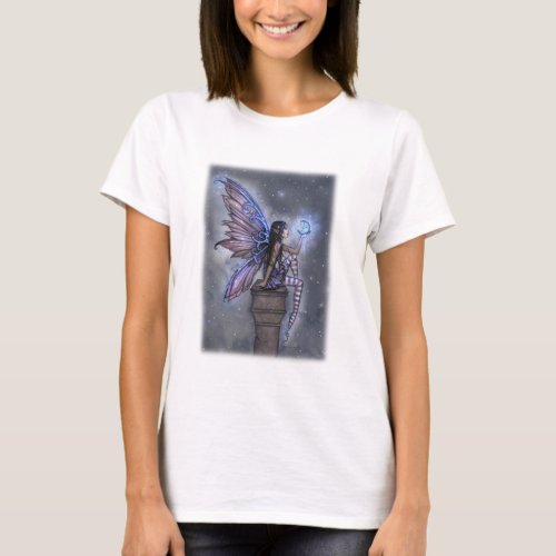 Little Blue Moon Magical Fairy Fantasy Art T_Shirt