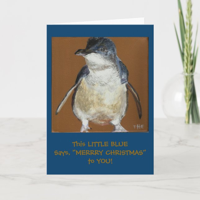 Little Blue Penguin Christmas Card (Front)