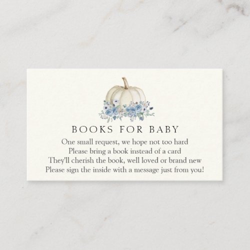 Little Blue Pumpkin Books for Baby  Enclosure Card