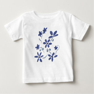 Little Blue Romantic Flowers Baby T-Shirt