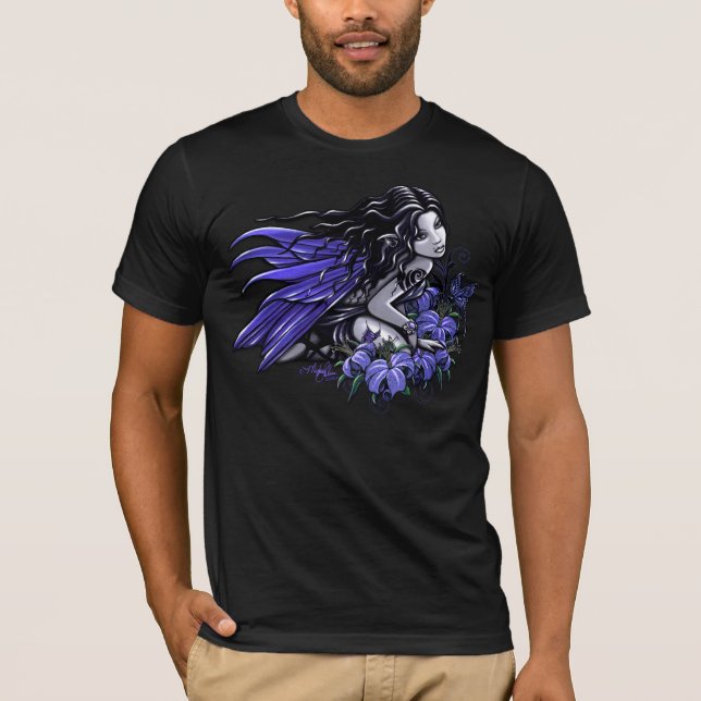 Little Blue Tattoo Butterfly Lilly Fairy T-Shirt (Front)