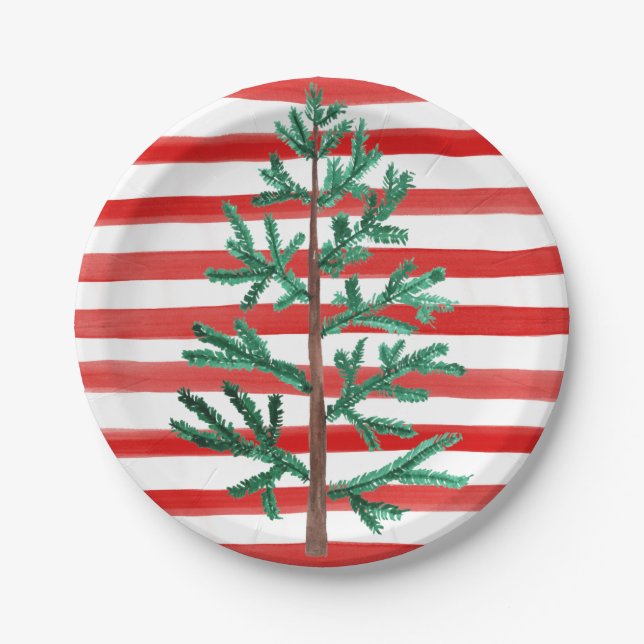 Little Blue Truck Themed Christmas Tree Paper Plates (Front)