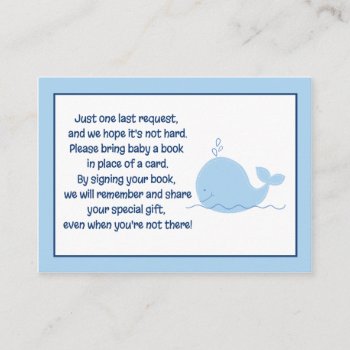 Little Blue Whale Enclosure Book Request Cards by allpetscherished at Zazzle