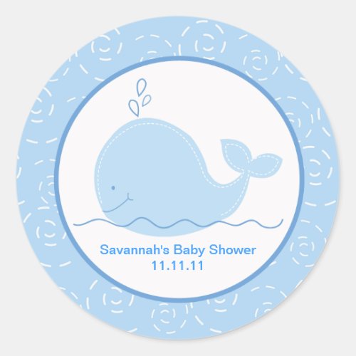 Little Blue Whale Favor Stickers 3_inch