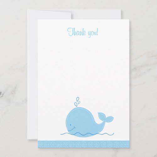 Little Blue Whale Flat Thank You note