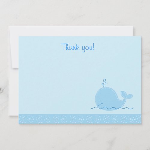 Little Blue Whale Flat Thank You notes