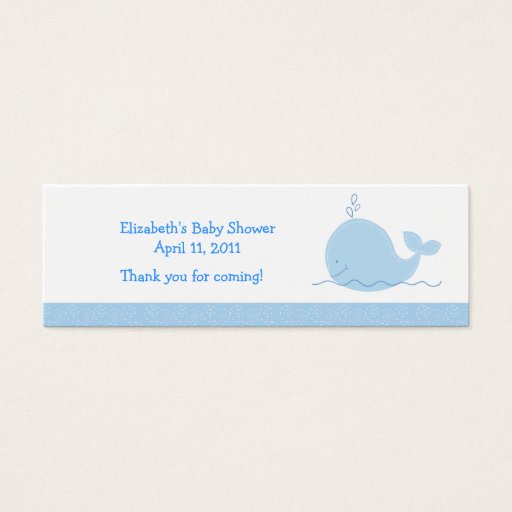 Customizable Little Blue Whale Shower / Birthday Favor Tag Business Cards