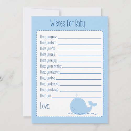 Little Blue Whale Wishes For Baby Card