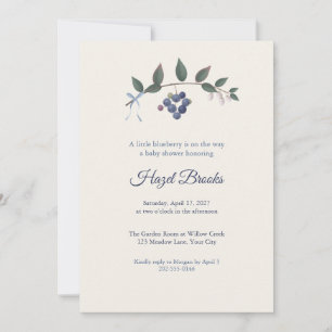 Little Blueberry Baby Shower Invitation