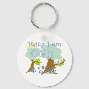 Little Bluebird 1st Birthday Tshirts and Gifts Keychain