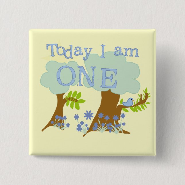 Little Bluebird 1st Birthday Tshirts and Gifts Pinback Button (Front)