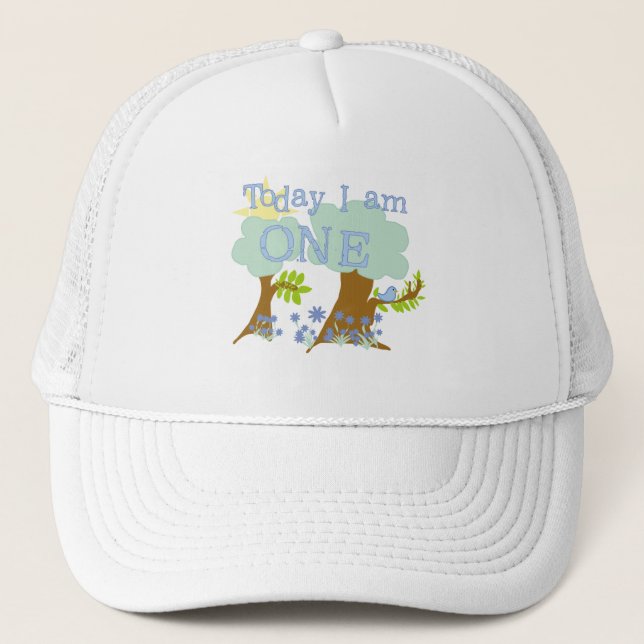 Little Bluebird 1st Birthday Tshirts and Gifts Trucker Hat (Front)