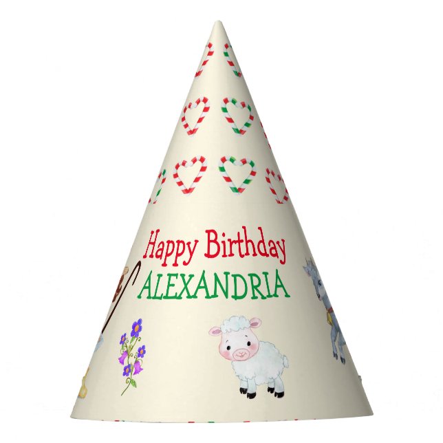 LITTLE BO PEEP BIRTHDAY PARTY HAT (Front)