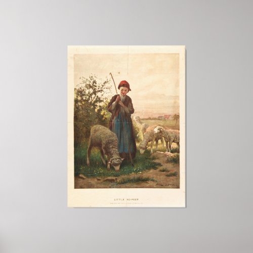 Little Bo_Peep by Bobbitt  Hopper 1867 Canvas Print