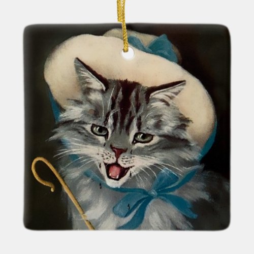 Little Bo_Peep Cat Art by GL Barnes Ceramic Ornament